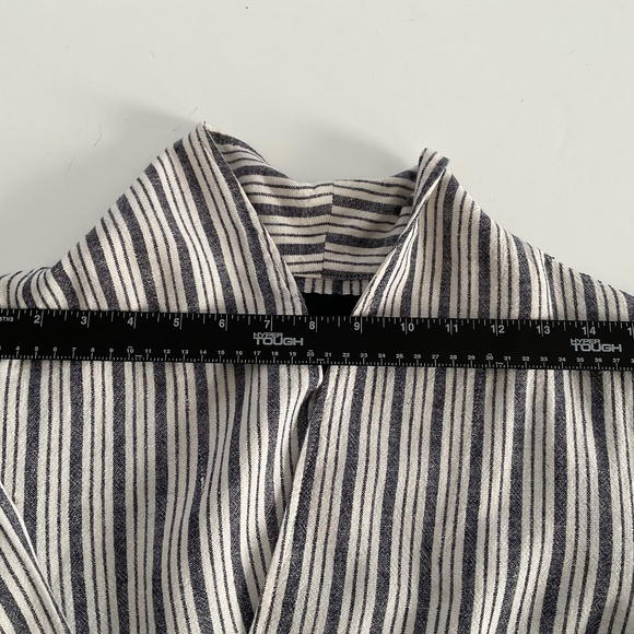 Sanctuary Striped Linen Blend Open Front Blazer Sz M Lightweight Business Casual - Picture 9 of 11